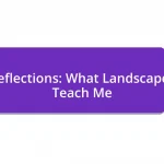 Reflections: What Landscapes Teach Me